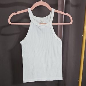 White Ribbed Women's Top